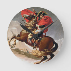 Napoleon som korsar alpernan, c.1800 (olja på rund klocka
