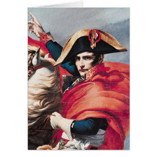 Napoleon som korsar alpernan hälsningskort