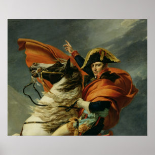 Napoleon som korsar alpernan poster