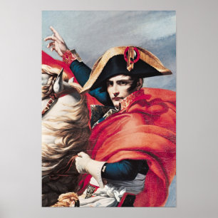 Napoleon som korsar alpernan poster