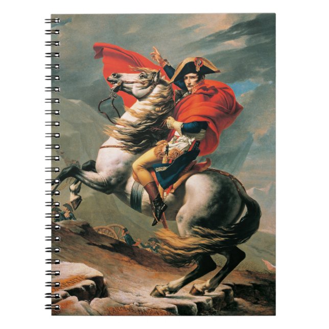 Napoleon som korsar Alpernorna, berömd som målar, Anteckningsbok (Framsidan)