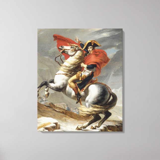 Napoleon som korsar Alpernorna - Jacques-Louis Dav Canvastryck (Framsida)