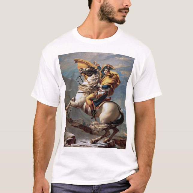 Napoleon som korsar Alpernorna, Jacques-Louis Davi T Shirt (Framsida)