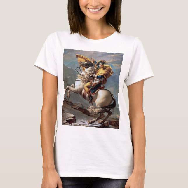 Napoleon som korsar Alpernorna, Jacques-Louis Davi T Shirt (Framsida)