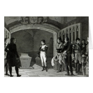 Napoleon som mediterar för graven hälsningskort