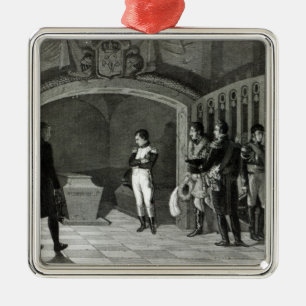 Napoleon som mediterar för graven julgransprydnad metall