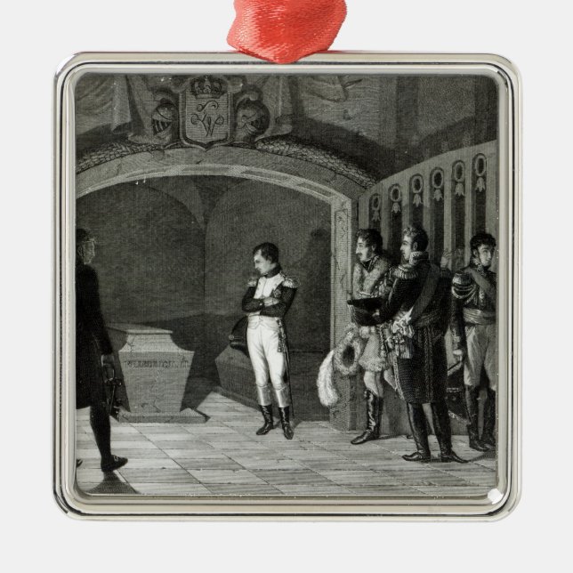 Napoleon som mediterar för graven julgransprydnad metall (Framsidan)