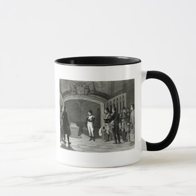 Napoleon som mediterar för graven mugg (Höger)