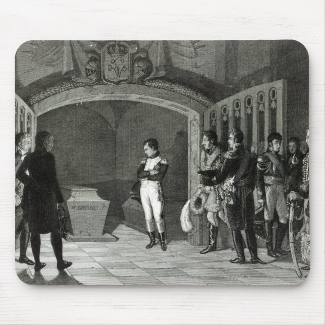 Napoleon som mediterar för graven musmatta (Framsidan)