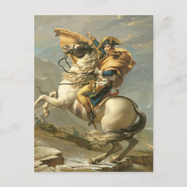 Napoleon som passerar Alpernorna vid St Bernard Vykort (Framsida)