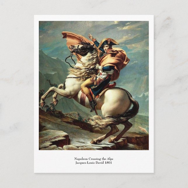 Napoleon som passerar Alpernorna Vykort (Framsida)