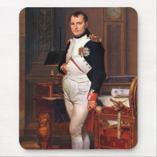 Napoleon som poserar i hans studie musmatta