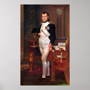 Napoleon som poserar i hans studie poster