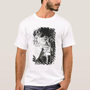 Napoleon som studerar hans kartor vid lamplight, tee shirt