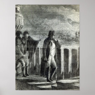 Napoleon tittade på Moskvas eld 1812 Poster