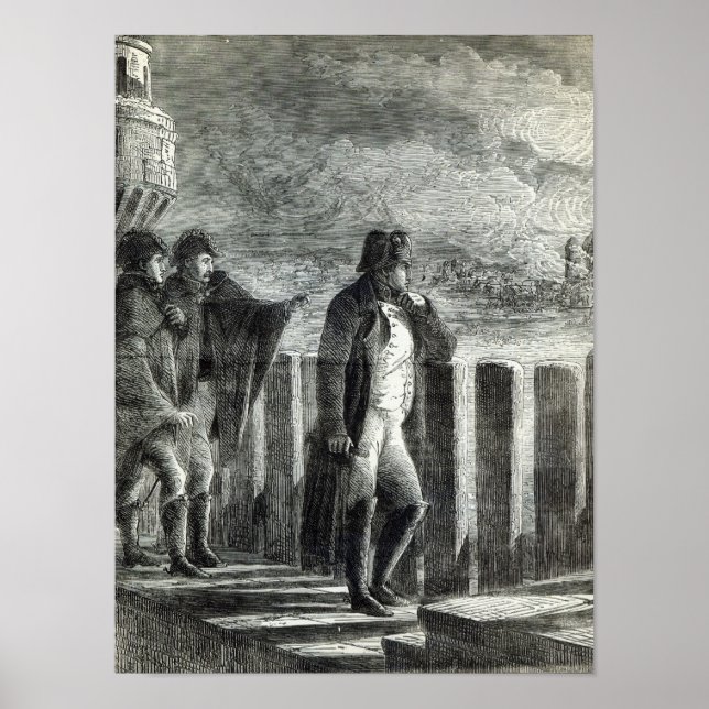 Napoleon tittade på Moskvas eld 1812 Poster (Framsidan)