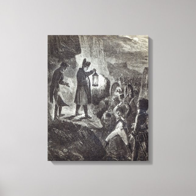 Napoleon utrotar Lannes artilleri Canvastryck (Framsida)