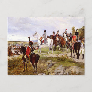 Napoleon vid Borodino Vykort