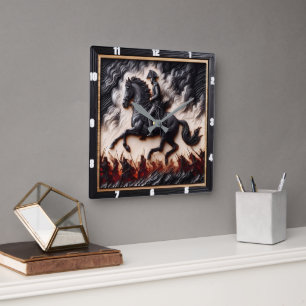 Napoleonic Cavalry Mount Dash Fyrkantig Klocka