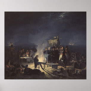 Napoleons Bivouac på natten före Wagram Poster