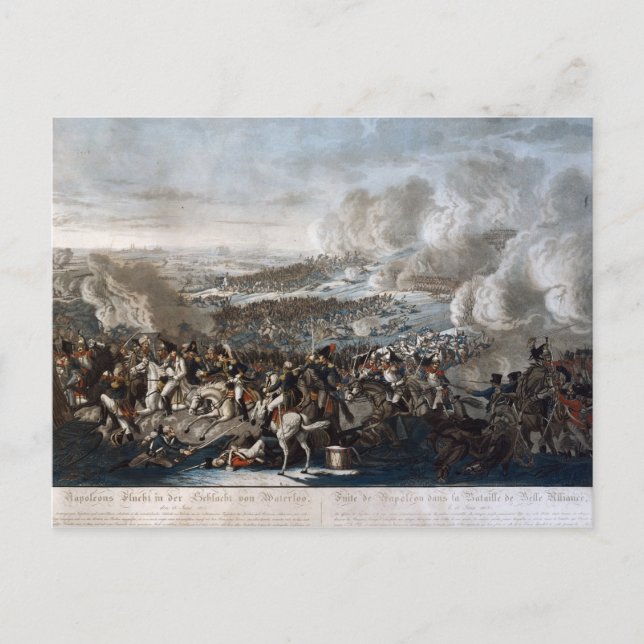 Napoleons flyg från slaget vid Waterloo Vykort (Framsida)