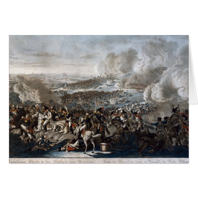 Napoleons flyg från striden av Waterloo Hälsningskort (Framsidan Horizontal)