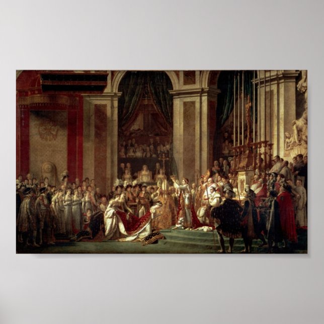 Napoleons koronation av Jacques-Louis David Poster (Framsidan)