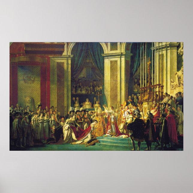 Napoleons koronation av Jacques Louis David Poster (Framsidan)