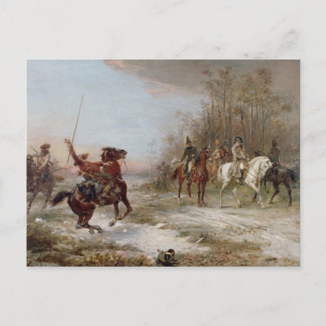 Napoleons Peril vid Brienne-le-Chateau, c.1891 (oi Vykort (Framsida)