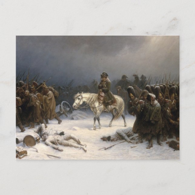 Napoleons reat från Moskva Vykort (Framsida)