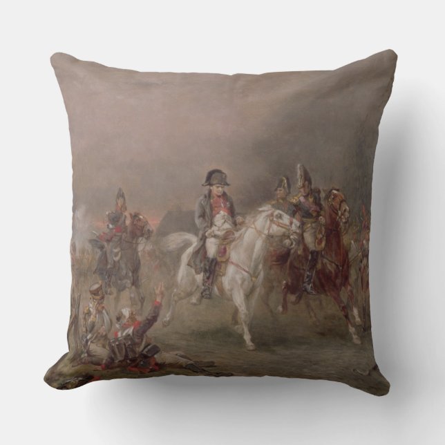 Napoleons reträtt (olja på kanfas) kudde (Framsida)
