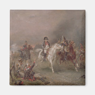 Napoleons reträtt (olja på kanfas) magnet