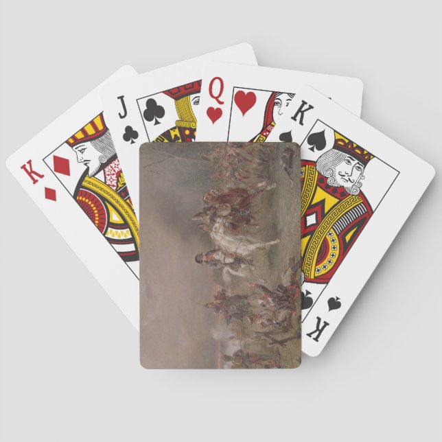 Napoleons reträtt (olja på kanfas) spel kort (Baksidan)