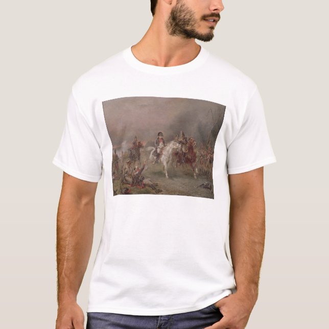 Napoleons reträtt (olja på kanfas) t shirt (Framsida)