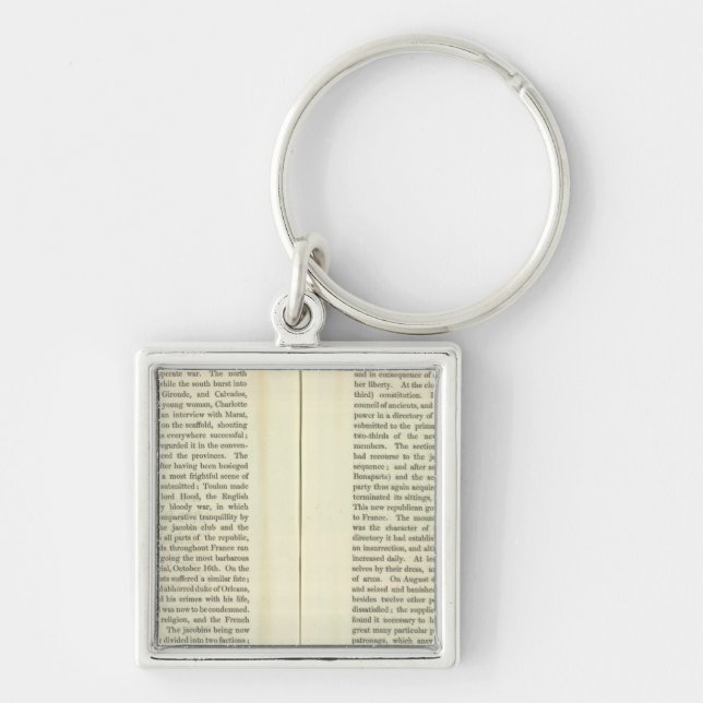 Napoleons rike Bonaparte 1811 AD 3 Fyrkantig Silverfärgad Nyckelring (Framsidan)