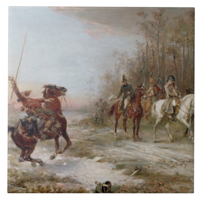 Napoleons risk på Brienne-le-Chateauen, c.1891 (oi Kakelplatta (Framsidan)