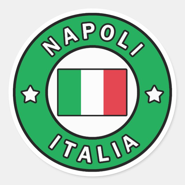 Napoli Italia Runt Klistermärke (Framsida)