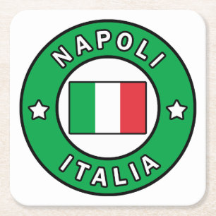 Napoli Italia Underlägg Papper Kvadrat
