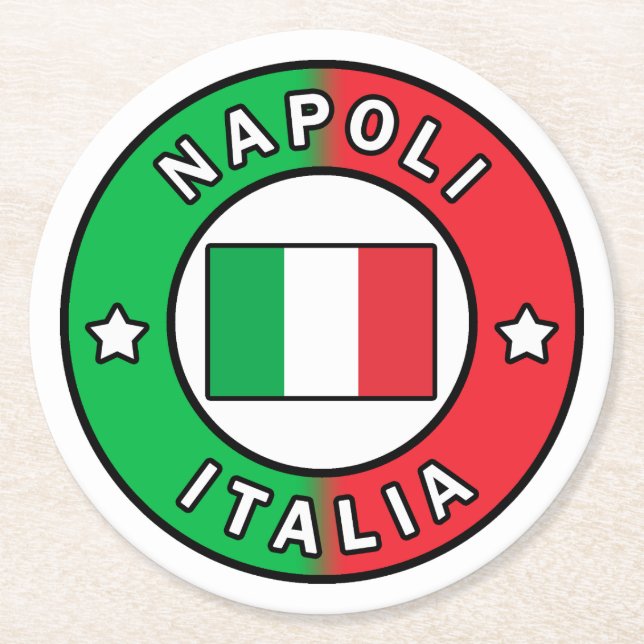 Napoli Italia Underlägg Papper Rund (Framsidan)