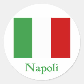 Napoli Italienska Flagga Runt Klistermärke