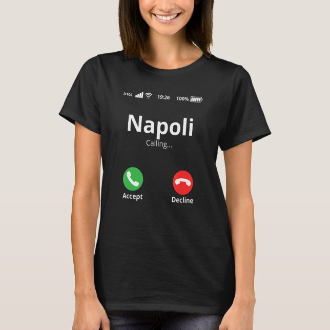 Napoli kallar Fläkt T Shirt (Framsida)