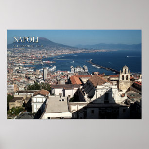 Napoli Napolibukten Vesuvius Resa för väggdekor Poster