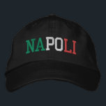 NAPOLI ’Neapel’ Italien Flagga Färg Grönt White Re Broderad Keps<br><div class="desc">NAPOLI "Neapel" i den italienska staden namn broderade med Italien Flagga Grönt White och Red på svart bomullshatt. Det är en underbar gåva till alla som tillägnar sig Italiens vackra land!</div>