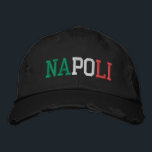 NAPOLI Neapel Italien Grönt Vita röda Vintagen Sti Broderad Keps<br><div class="desc">NAPOLI "Neapel",  den italienska staden namn,  har broderat med Italien Flagga Grönt White och Red på den svarta vintagen stil,  som har drabbats av bomull. Det är en underbar gåva till alla som tillägnar sig Italiens vackra land!</div>
