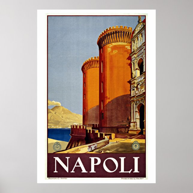Napoli Neapel Italien Vintage resor Poster (Framsidan)