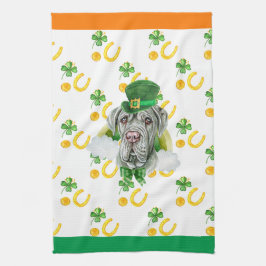 Napolitansk Mastiff Hem Dekor St Patricks Day Kökshandduk