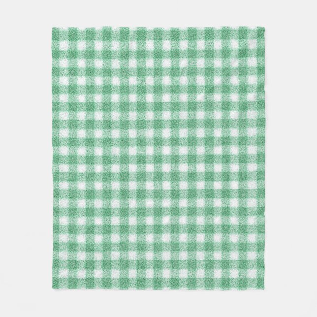 Napp Mintgrön Rutig  Fleecefilt (Framsidan)