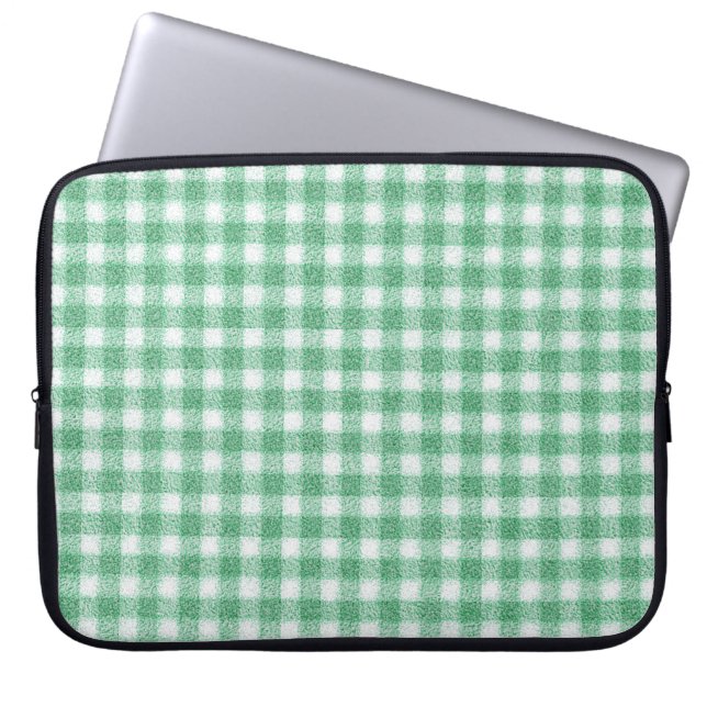 Napp Mintgrön Rutig  Laptop Fodral (Framsidan)
