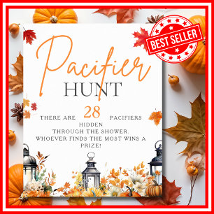 NAPPAR HUNT A Little Pumpkin Baby Shower Game Poster