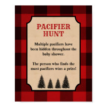 Nappar Hunt Baby Shower Game Sign Lumberjack